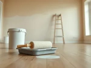 Przytulny pokój młodzieżowy w skandynawskim stylu z pastelowymi, geometrycznymi blokami kolorów na ścianach.